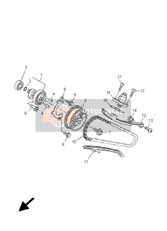 5YPE21700100, Nokkenas Assy 1, Yamaha, 0